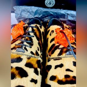 VERSACE Men's Leopard Print Medusa HYBRID SNEAKERS OXFORD NIB